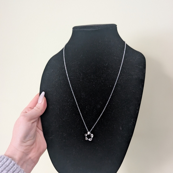 Stamped 925 Silver Necklace with Knot Pendant - Picture 4 of 11